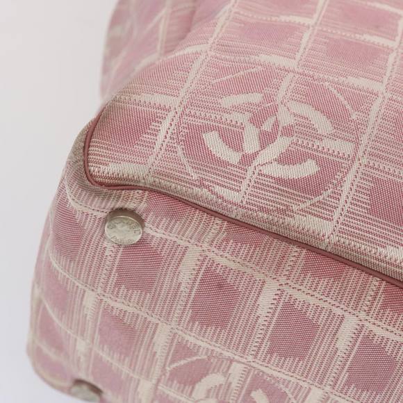 CHANEL New Travel Line Tote Bag Nylon Pink CC Auth ti1605 - Picture 15 of 16